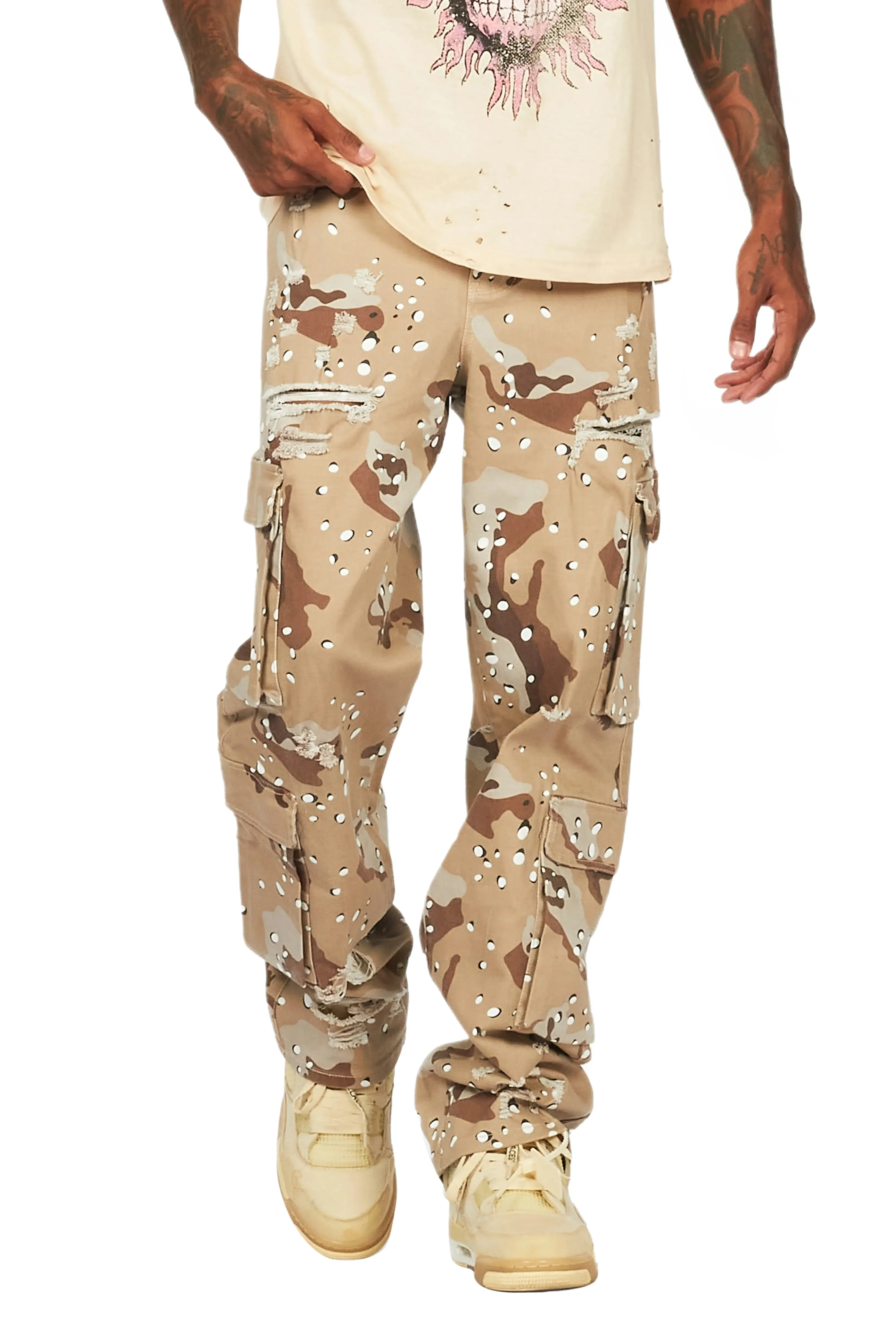 Morten Desert Camo Baggy Fit Cargo Jean