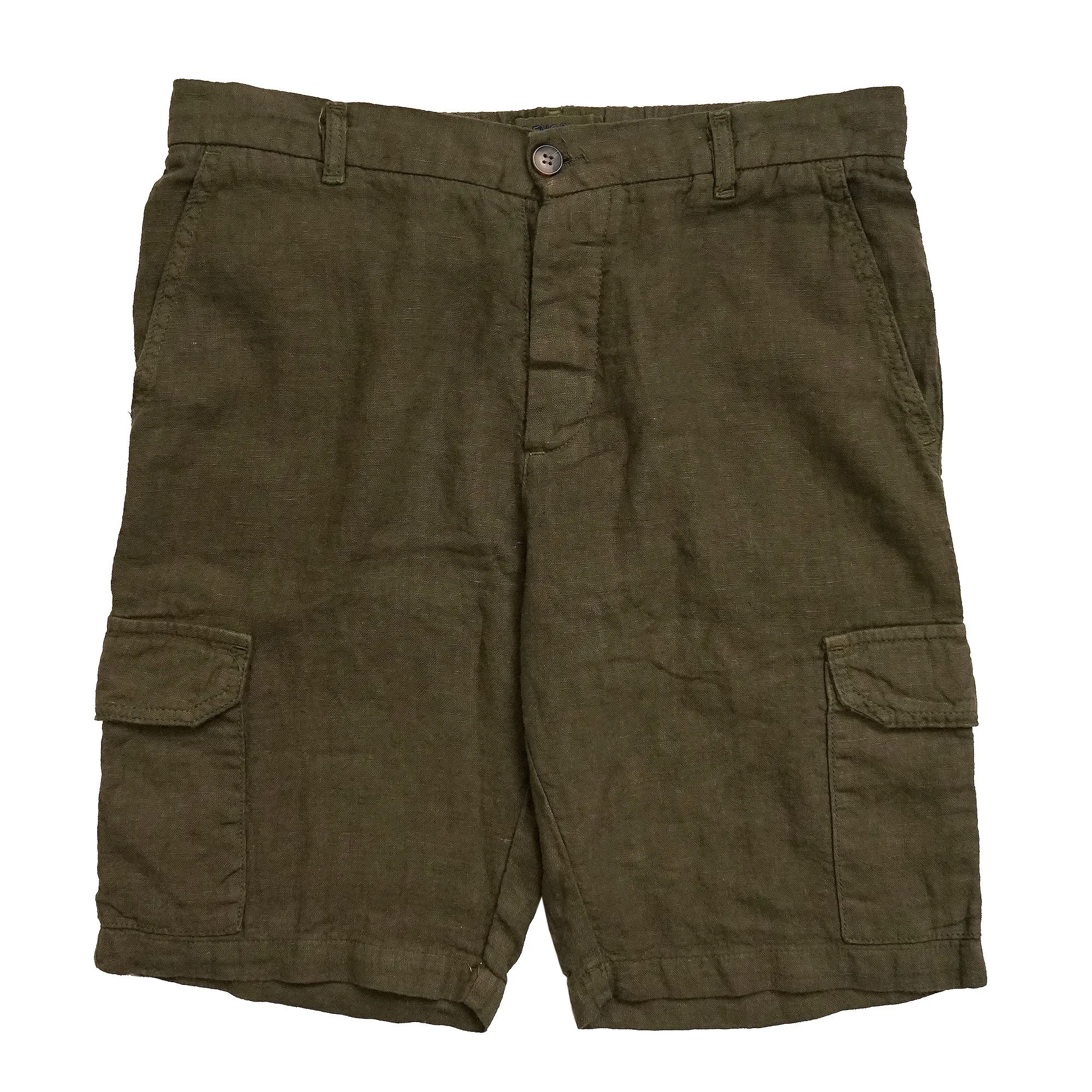 Naples Khaki Linen Cargo Shorts