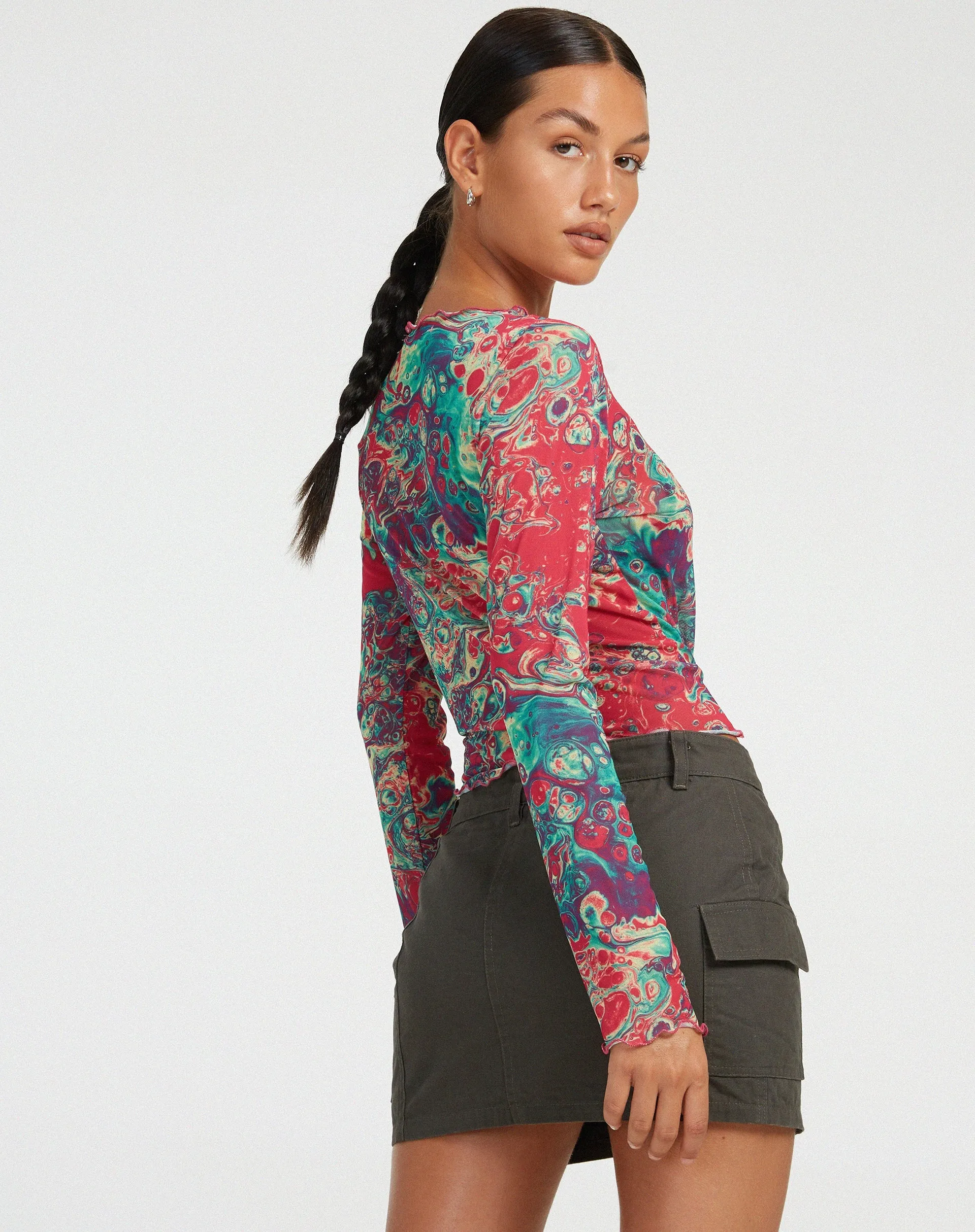 Narita Long Sleeve Top in Festival Print