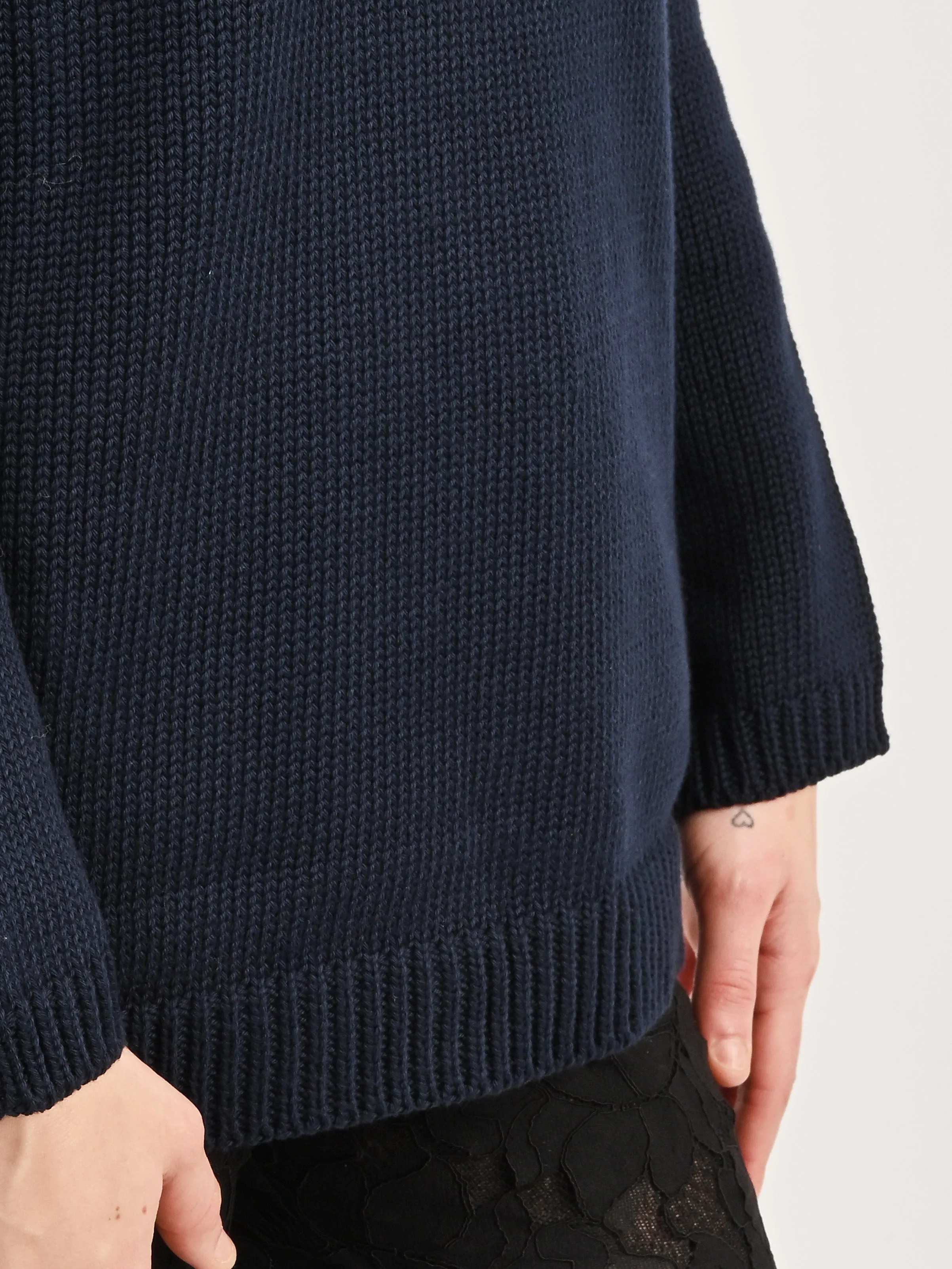 Navy Oversized Cotton Jumper