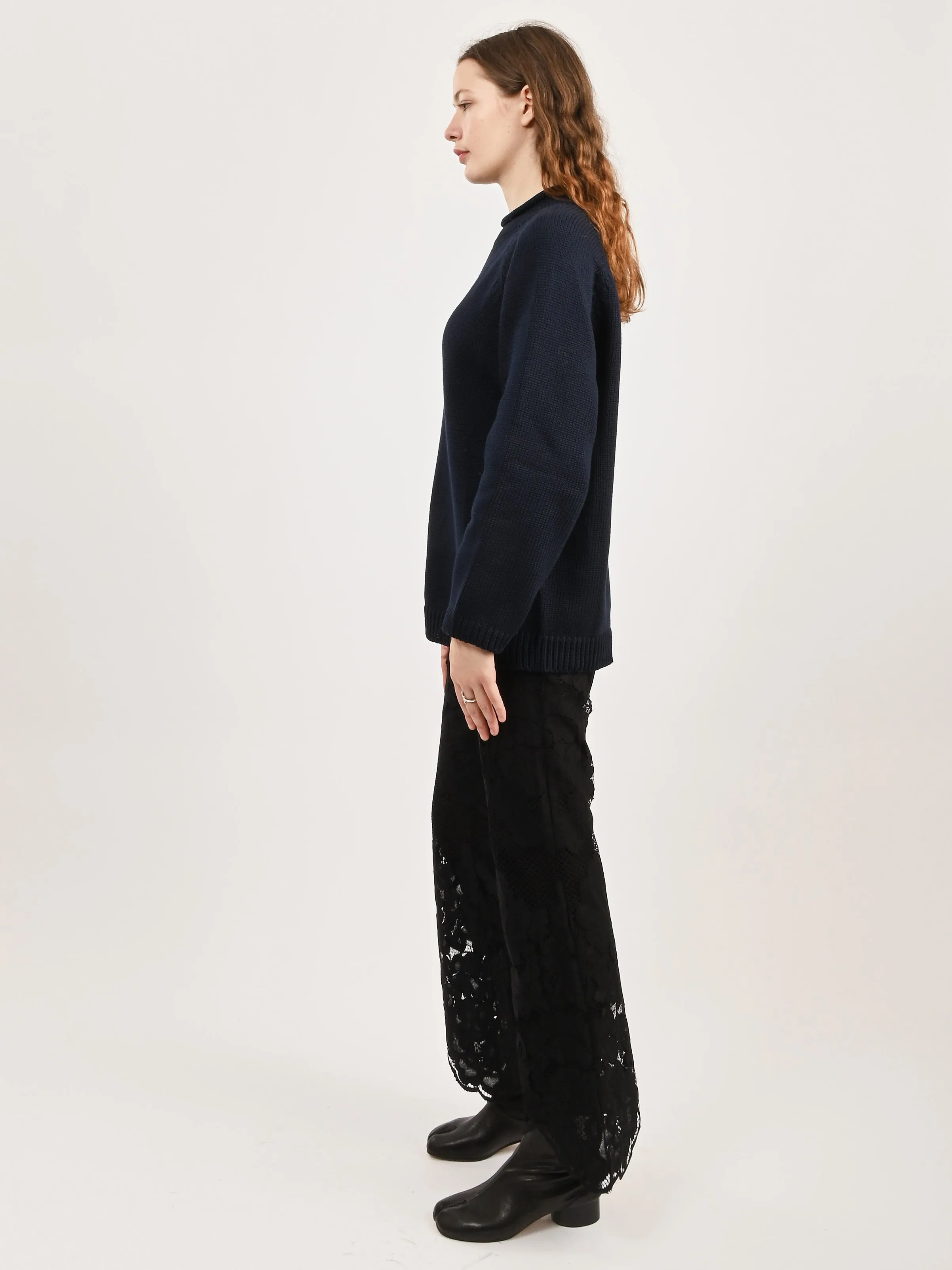 Navy Oversized Cotton Jumper