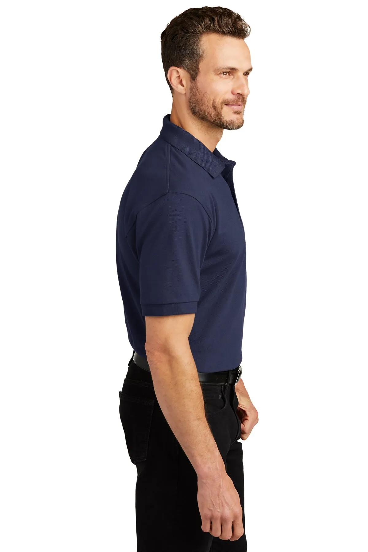 Port Authority Heavyweight Customized Cotton Pique Polos, Navy