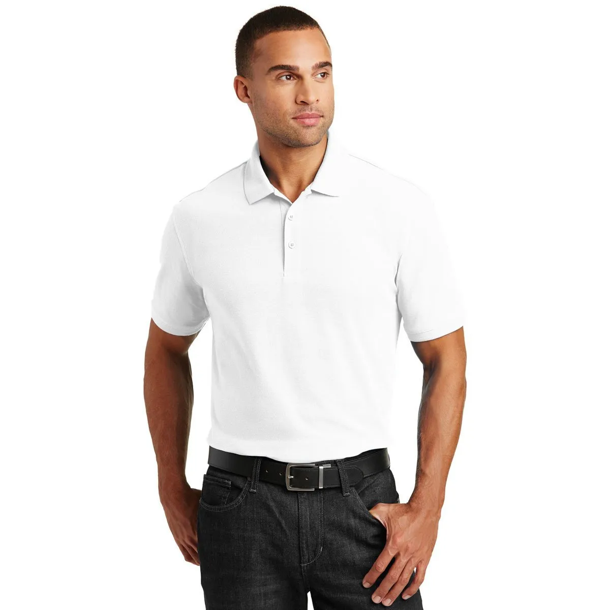 Port Authority Men's White Core Classic Pique Polo