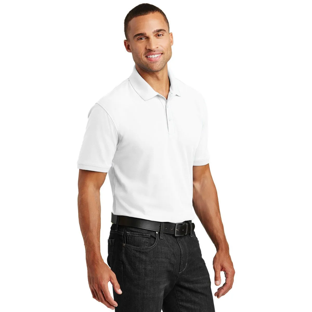 Port Authority Men's White Core Classic Pique Polo