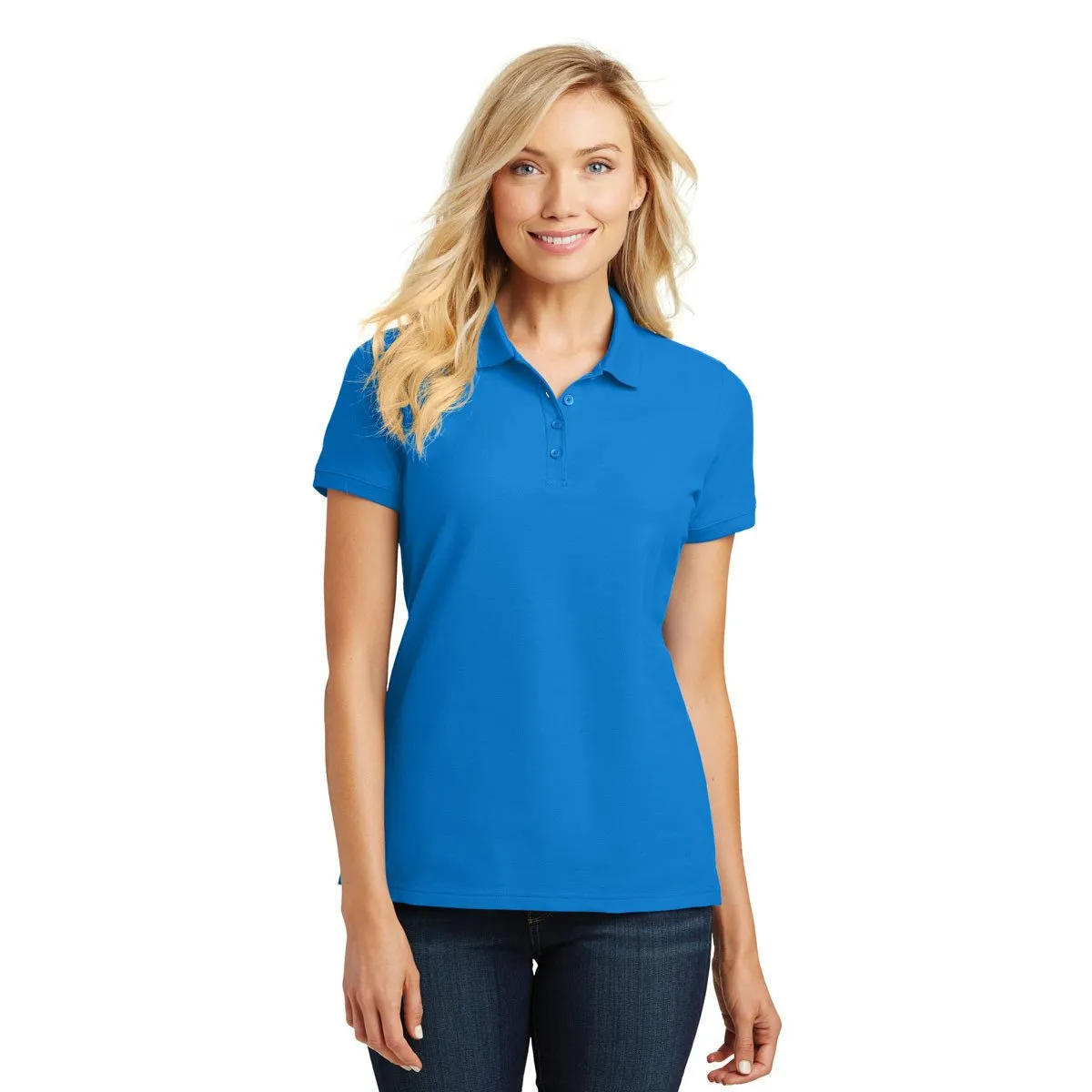 Port Authority Women's Coastal Blue Core Classic Pique Polo