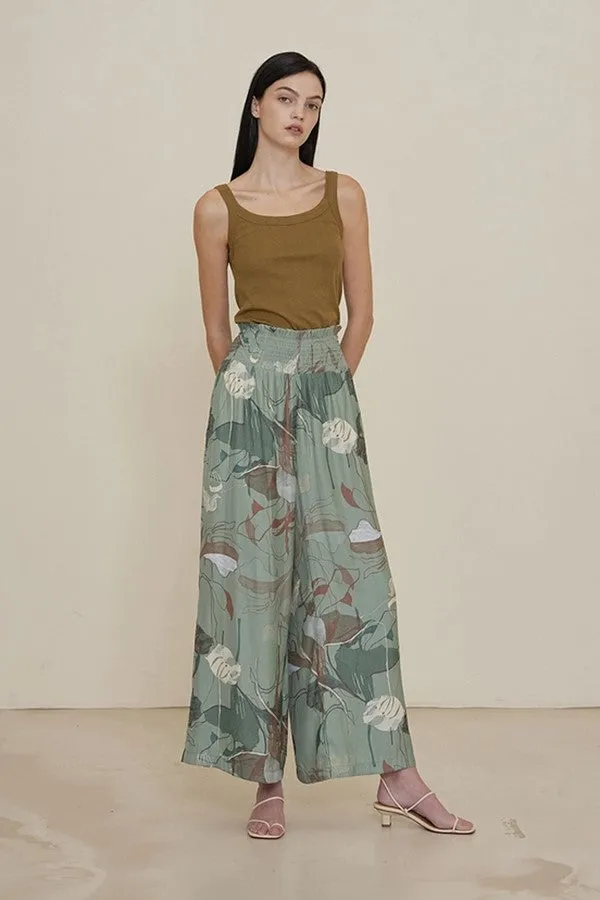 Printed Wide Leg Pant