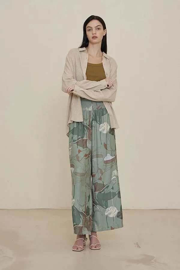 Printed Wide Leg Pant