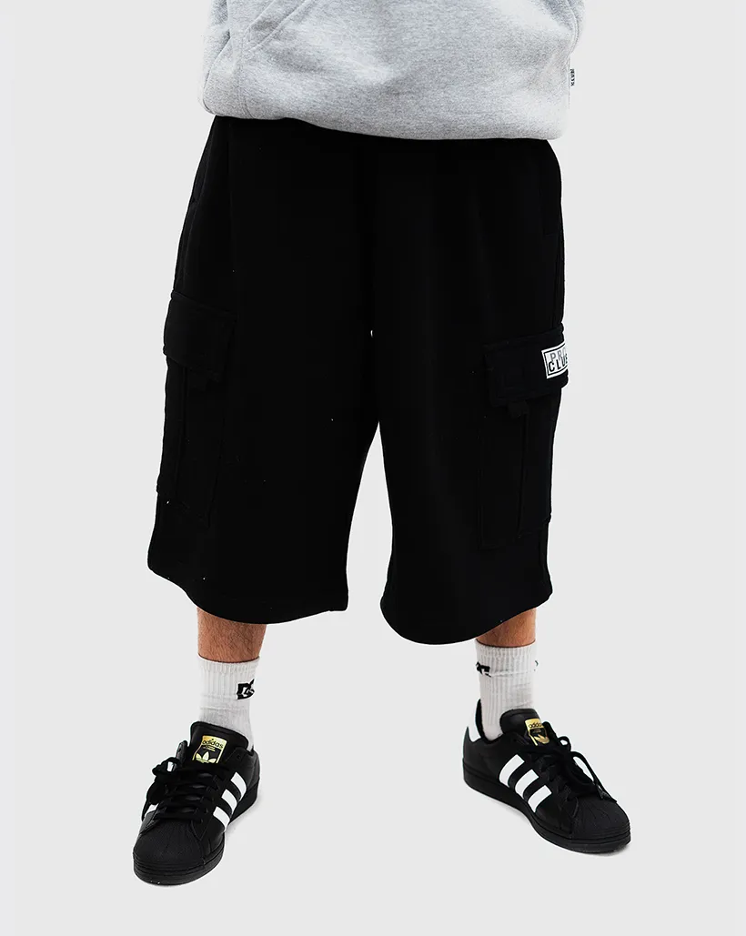 Pro Club Fleece Cargo Shorts - Black