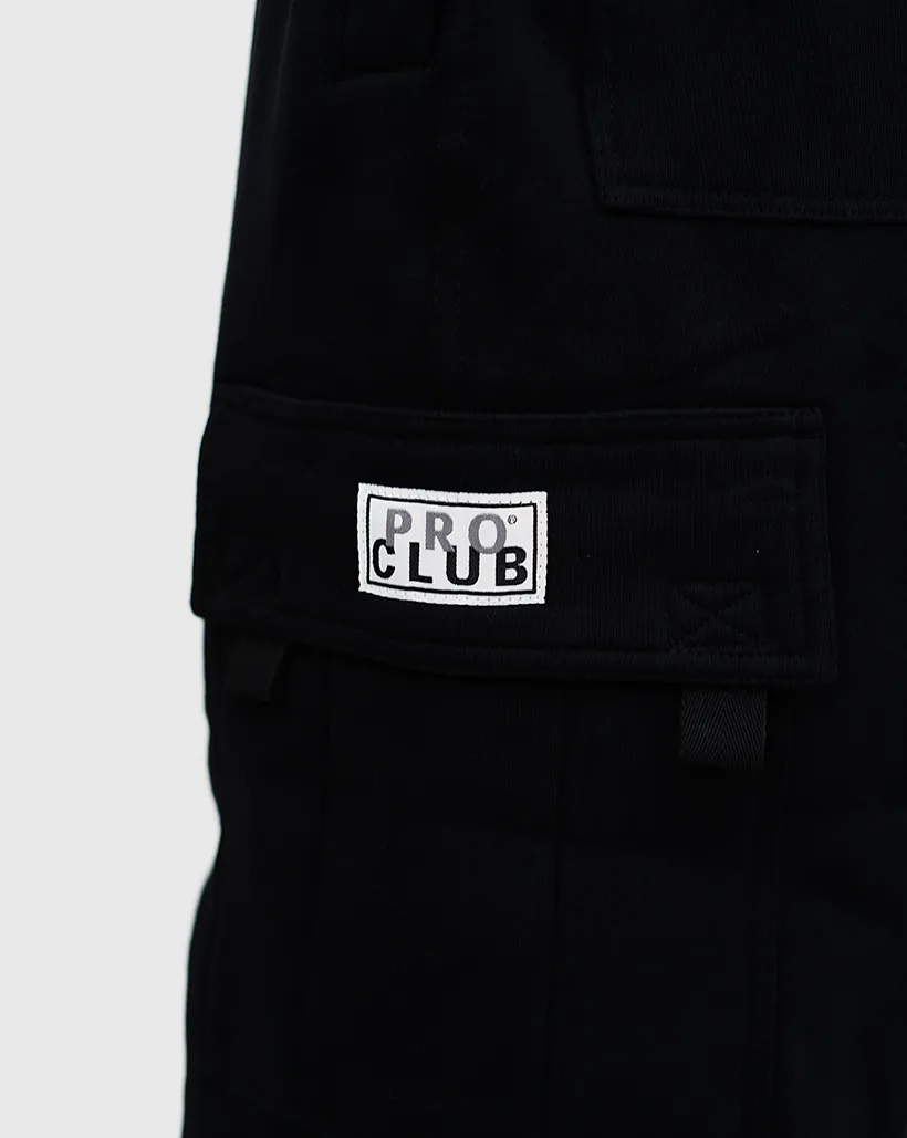 Pro Club Fleece Cargo Shorts - Black