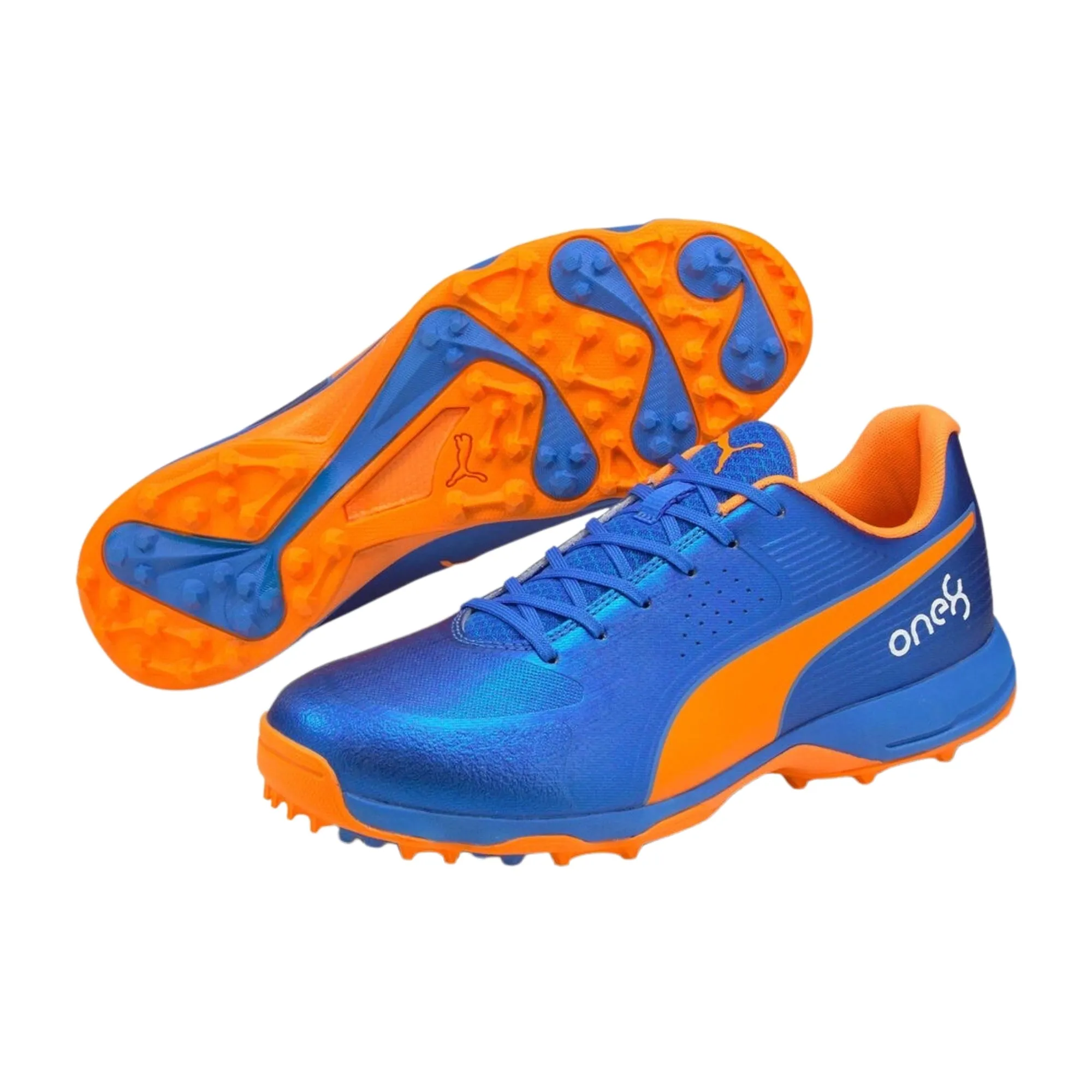 Puma Cricket Shoes One 8, Blue/Orange