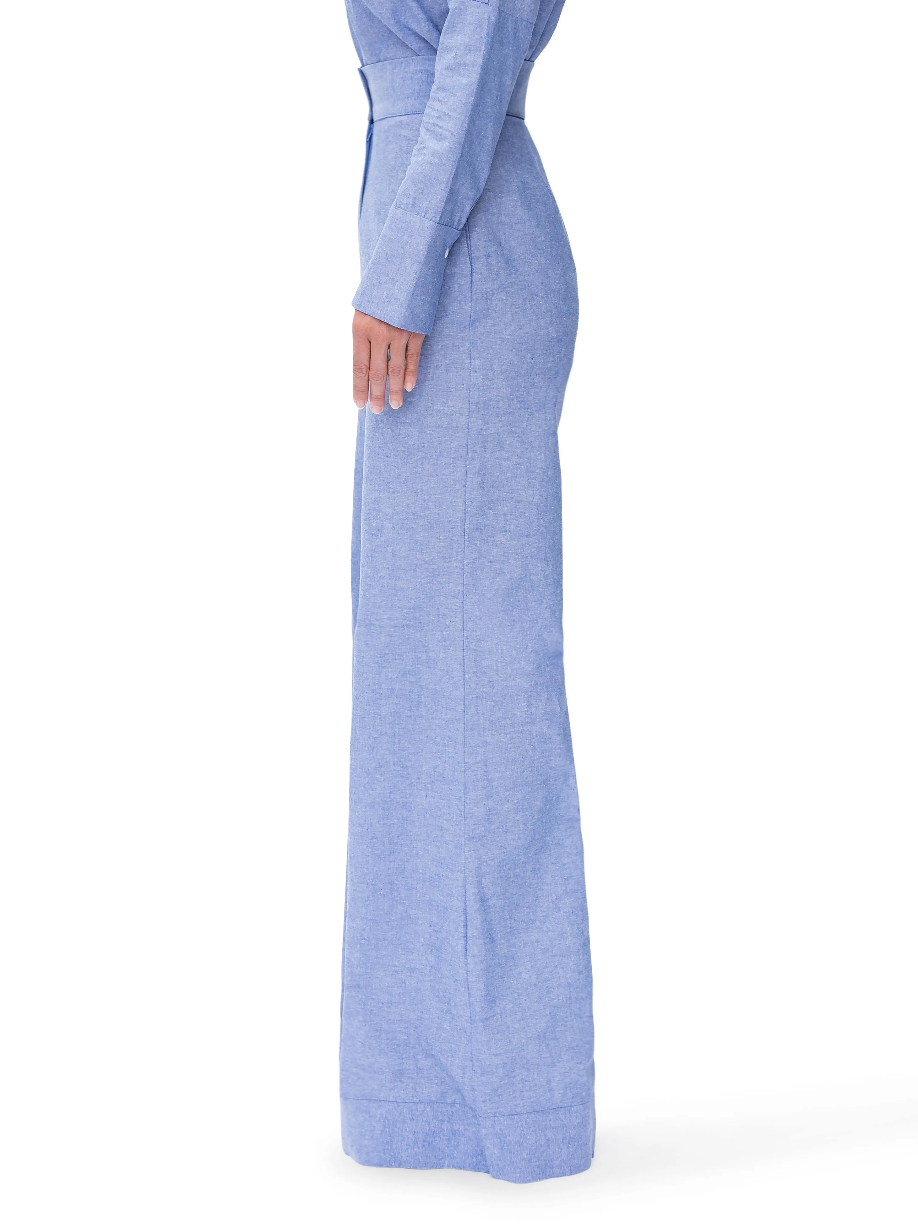 "St. Tropez" Chambray High Waist Pants