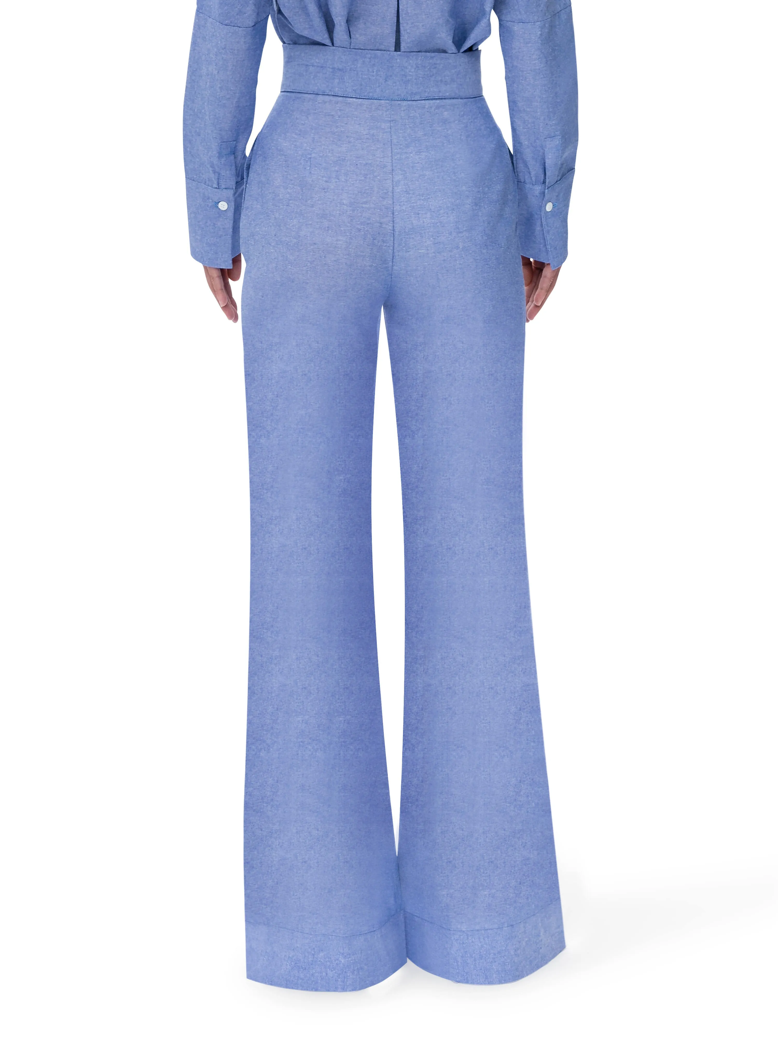 "St. Tropez" Chambray High Waist Pants