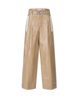 Rubber Coated Linen Pants