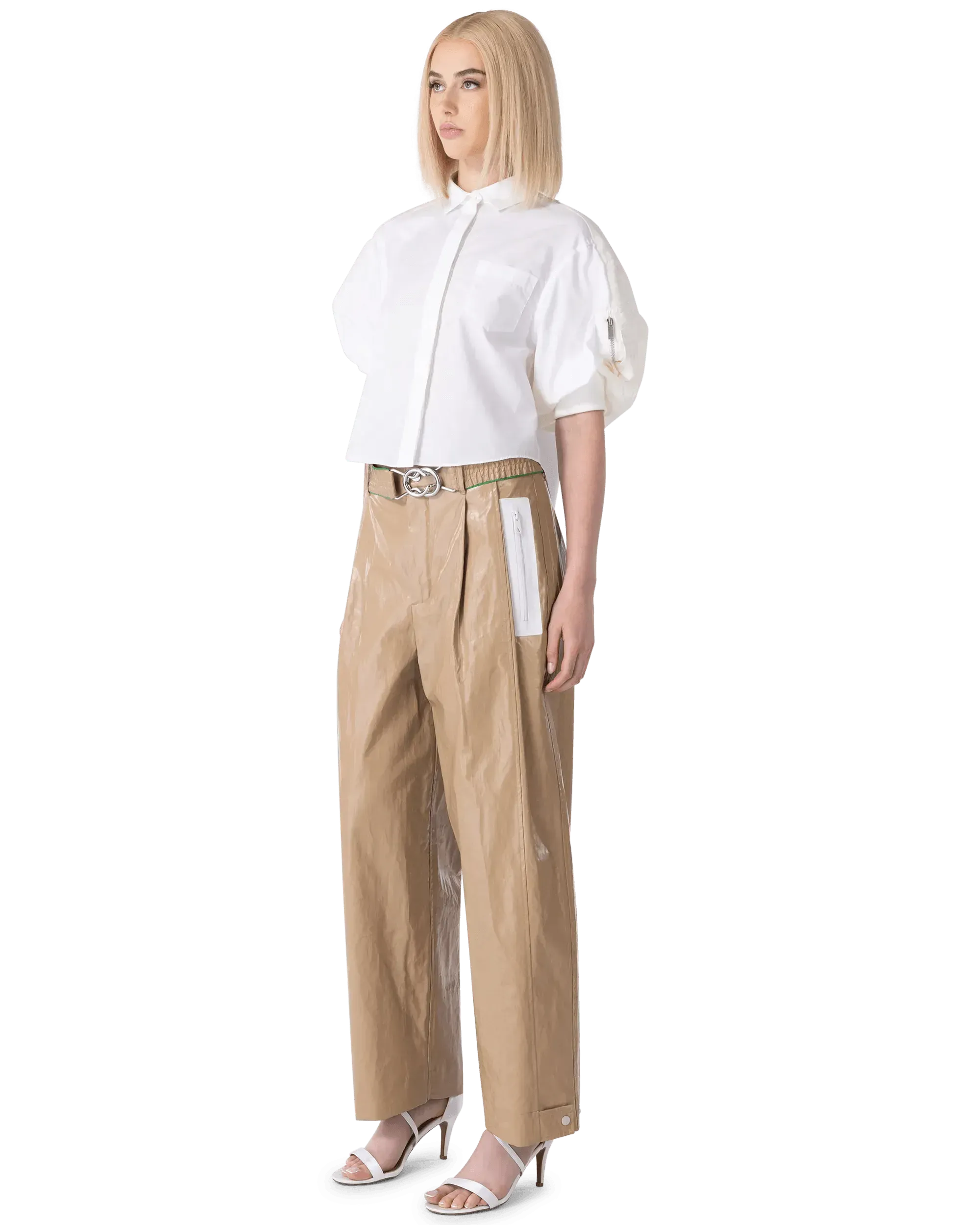 Rubber Coated Linen Pants