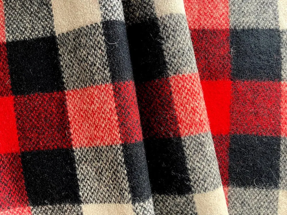 Rustic Vintage-Inspired Campfire Check Wool