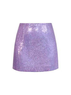 Sequined Mini A-Line Skirt