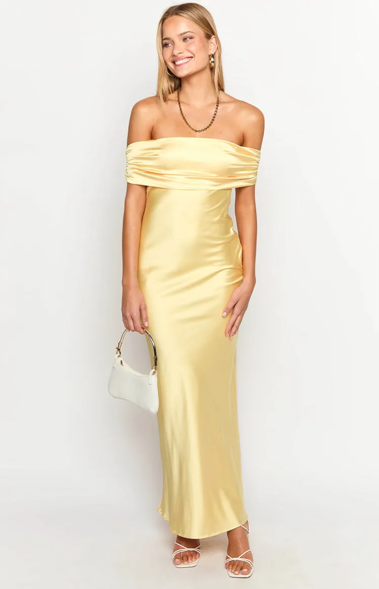 Seraphina Yellow Off The Shoulder Maxi Dress