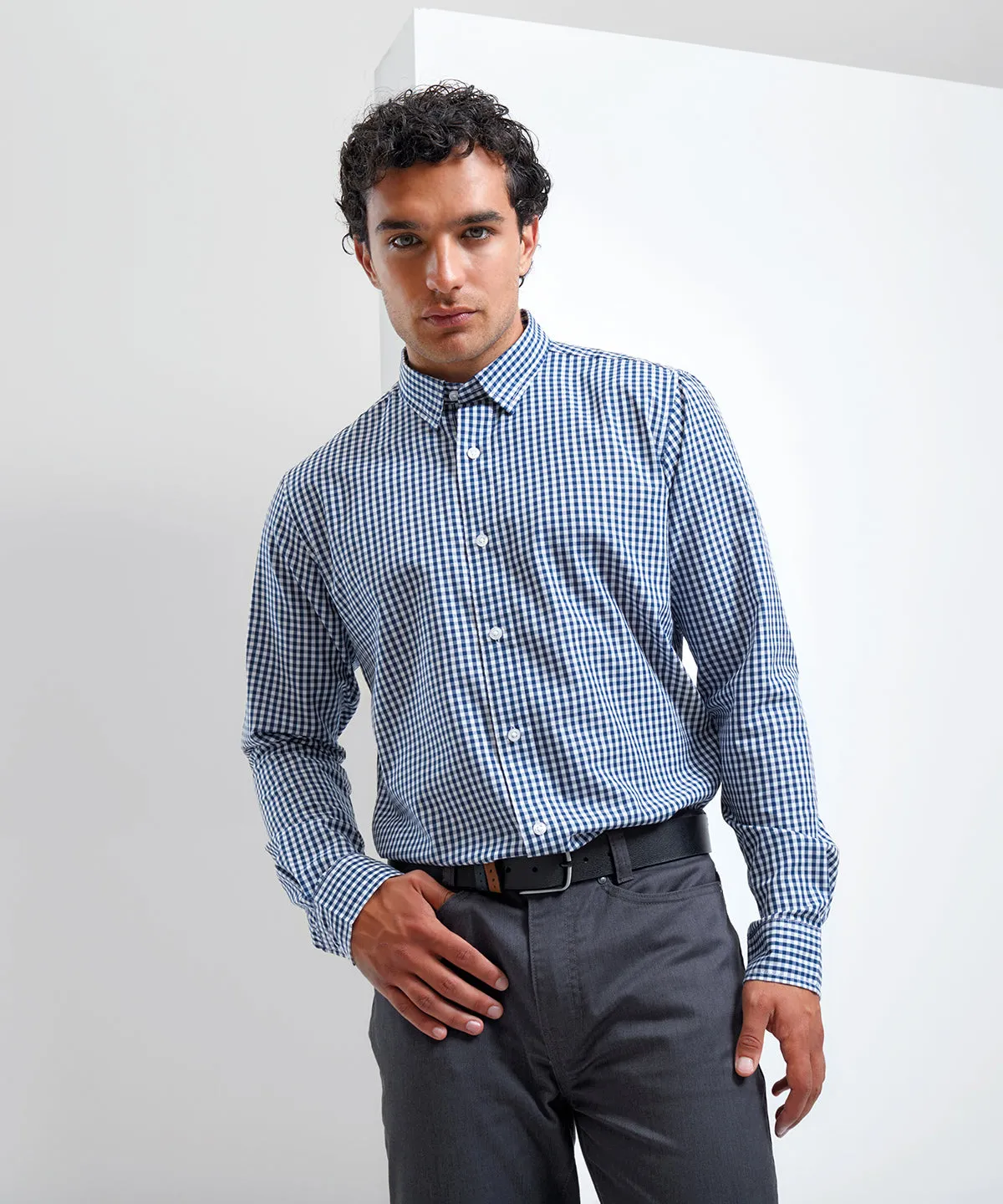 Silver/White - Maxton check long sleeve shirt