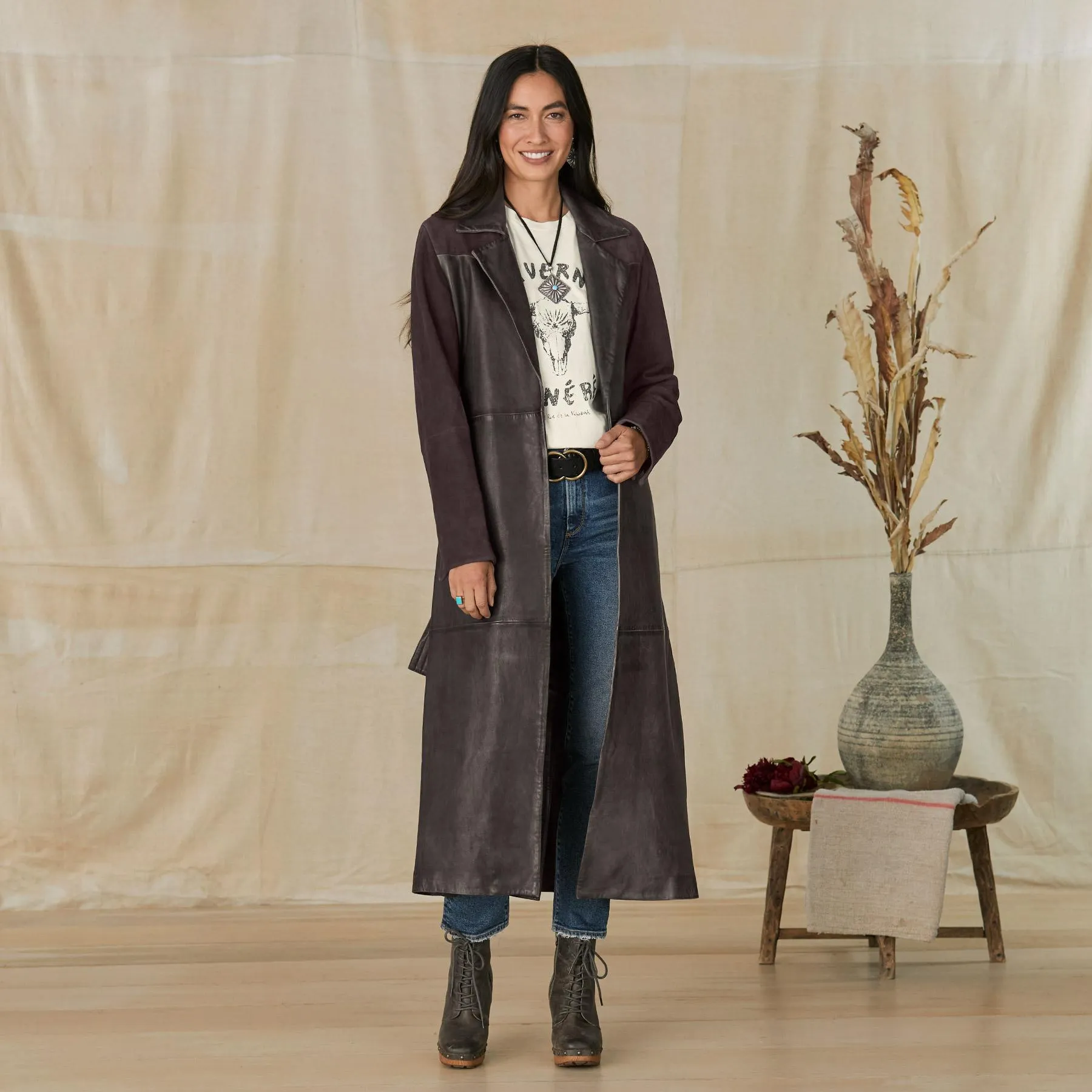 Starla Leather Trenchcoat