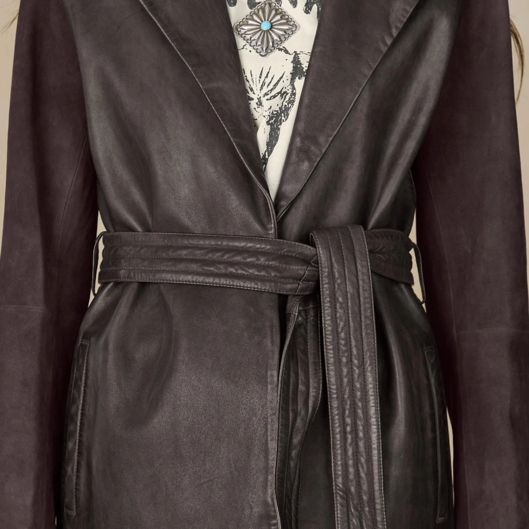 Starla Leather Trenchcoat