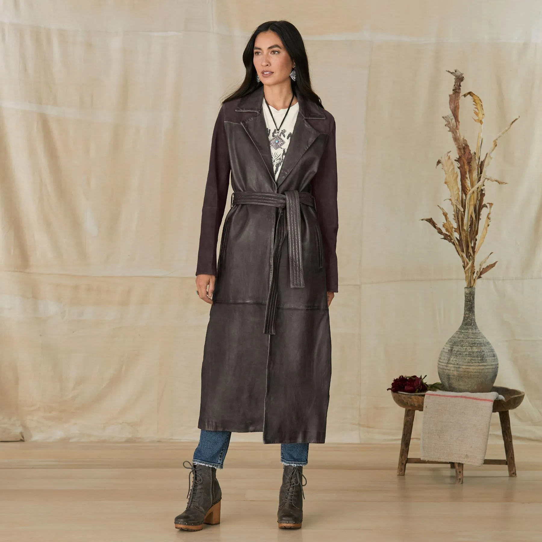 Starla Leather Trenchcoat