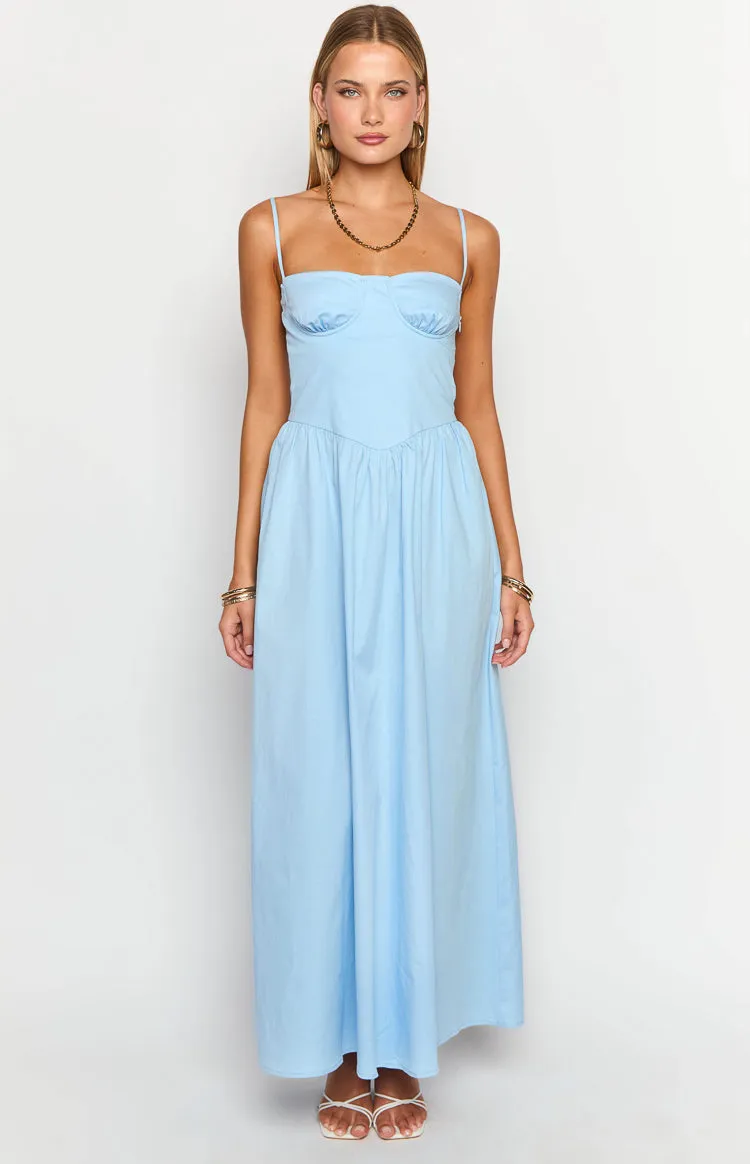 Stay Close Blue Maxi Dress