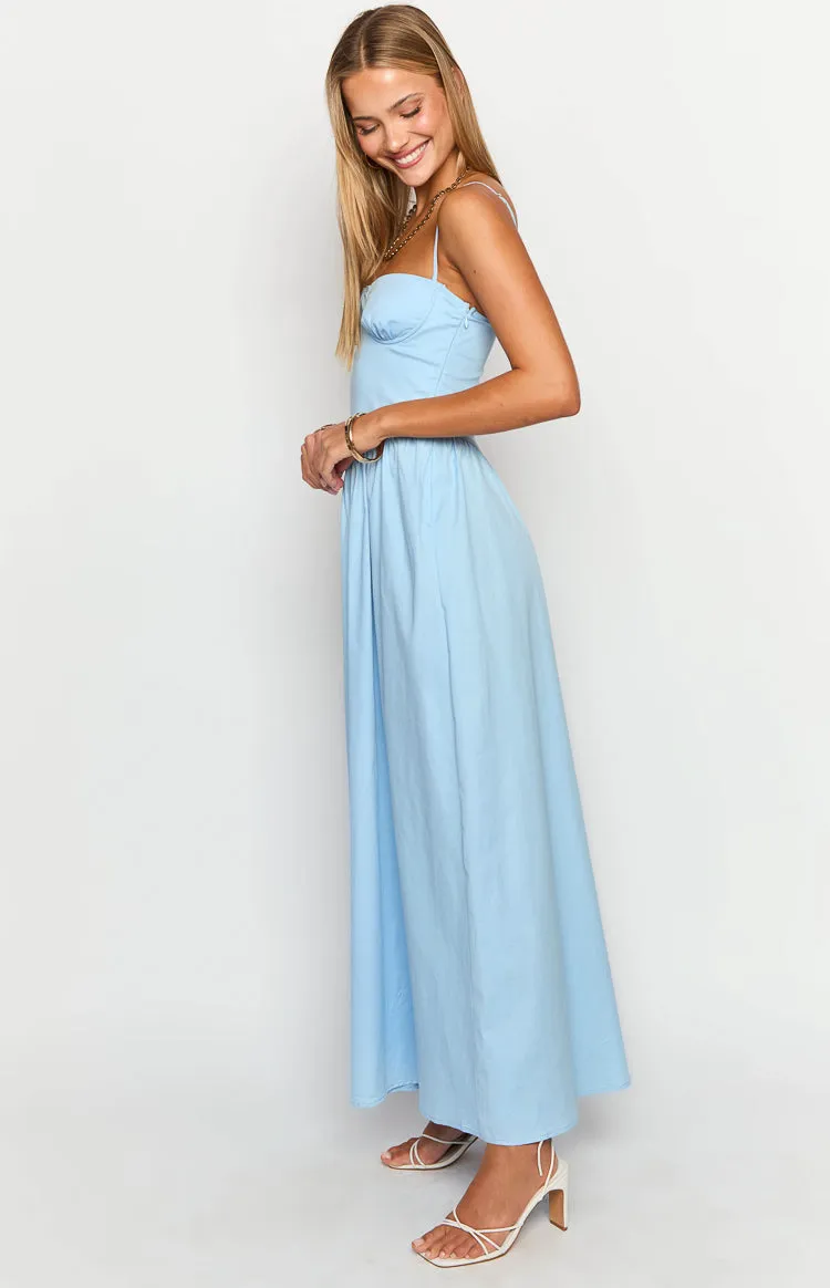 Stay Close Blue Maxi Dress