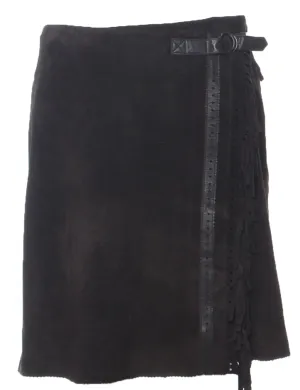 Suede A-line Skirt - L