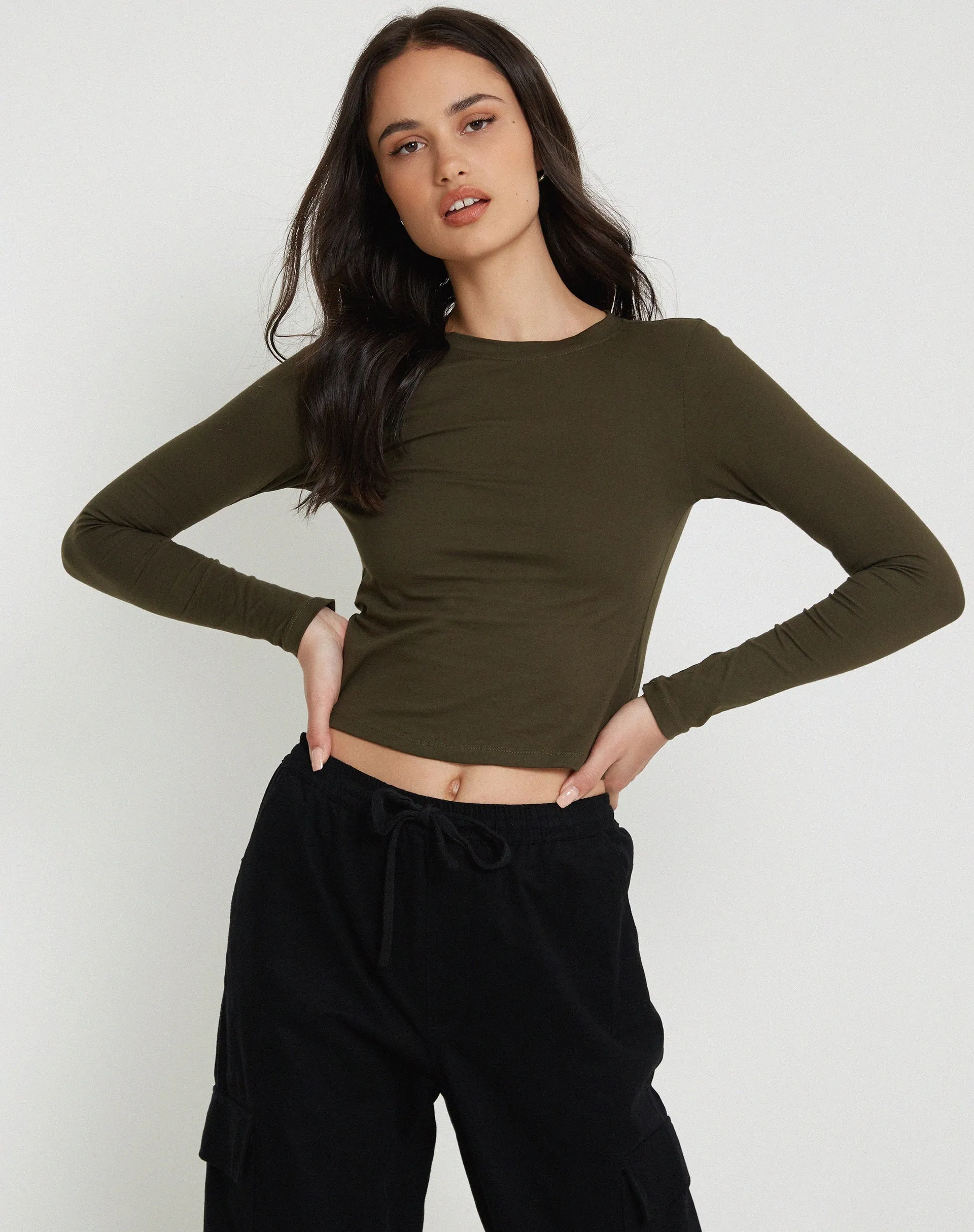 Suratmi Long Sleeve Top in Olive