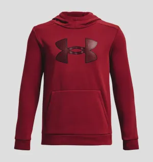 Under Armour Boys Fleece Big Logo Hoody - Stadium Red