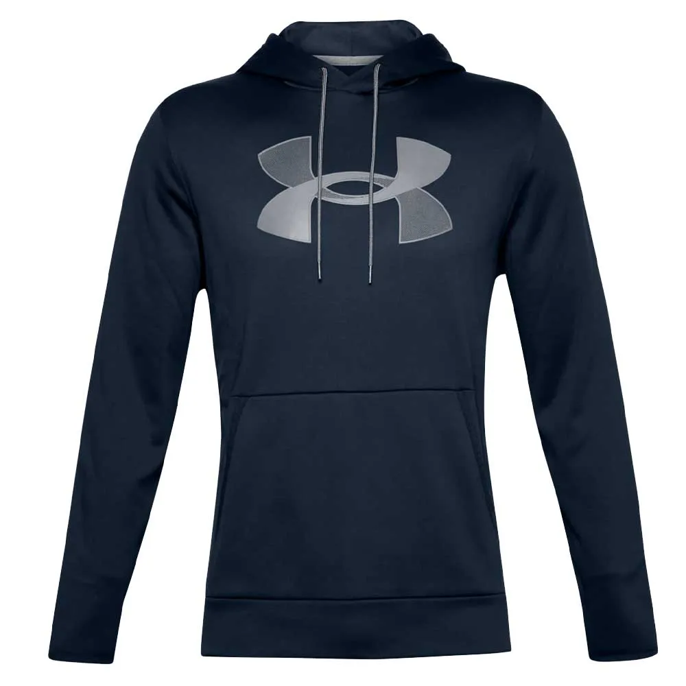 UNDER ARMOUR MEN'S ARMOUR FLEECE BIG LOGO HOODIE - NAVY/BLACK