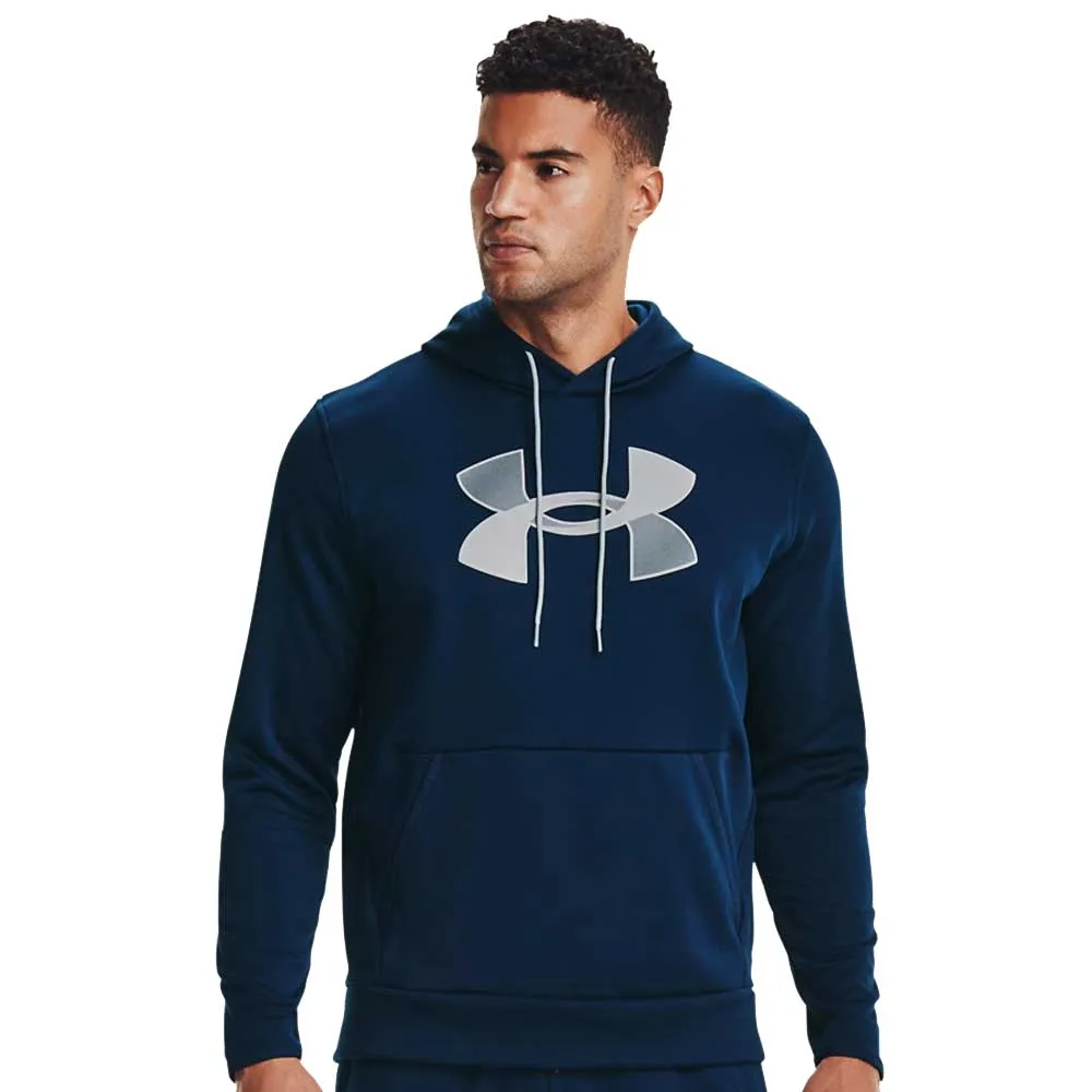 UNDER ARMOUR MEN'S ARMOUR FLEECE BIG LOGO HOODIE - NAVY/BLACK