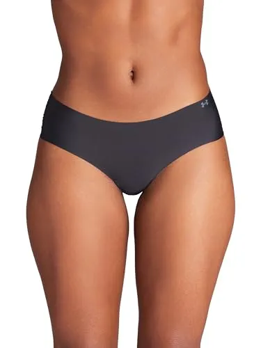 Under Armour Womens 3-Pack Pure Stretch No Show Hipster Underwear, All-Day Comfort & Ultra-Soft Fit, Black