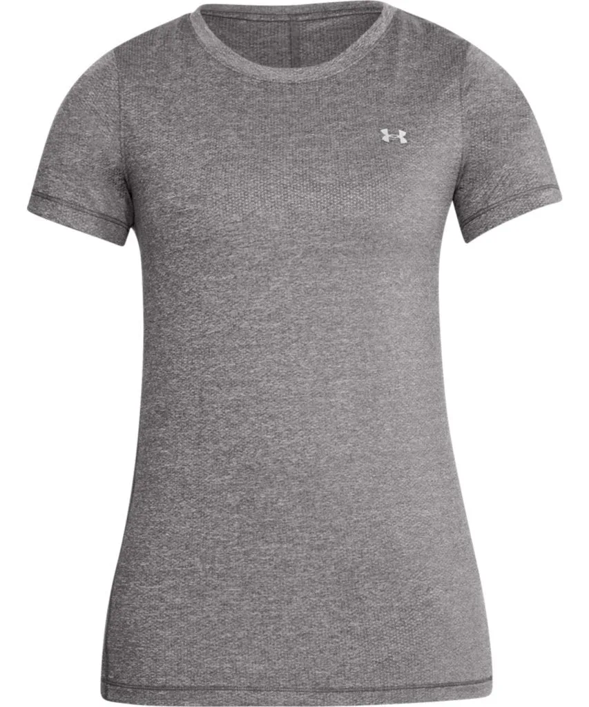 UNDER ARMOUR WOMEN'S HEATGEAR T SHIRT- GREY