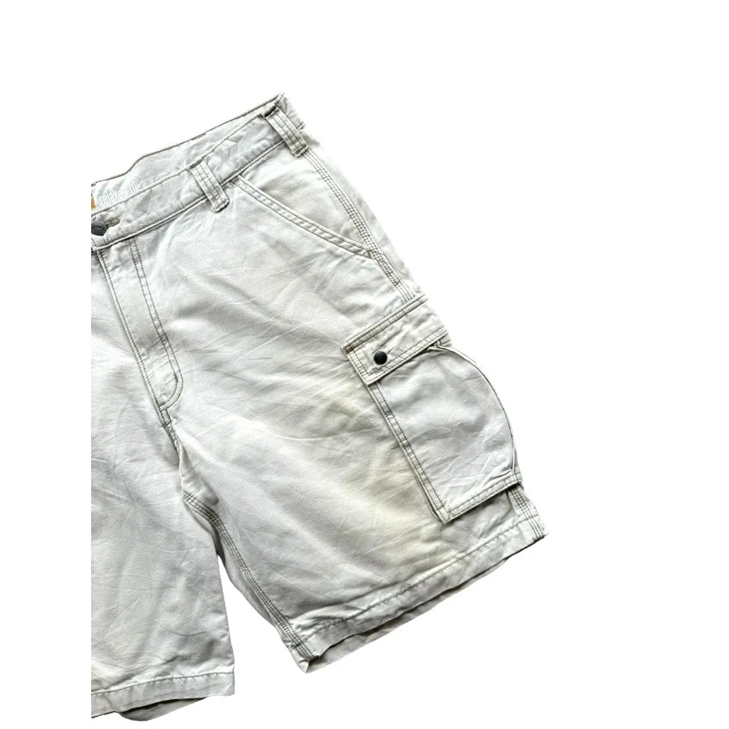 Vintage Carhartt Relaxed Fit Light Beige Cargo Shorts 40W