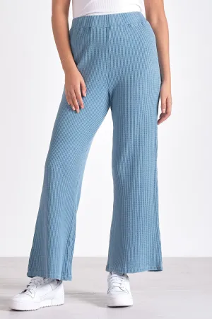 Waffle Knit Wide Leg Pants