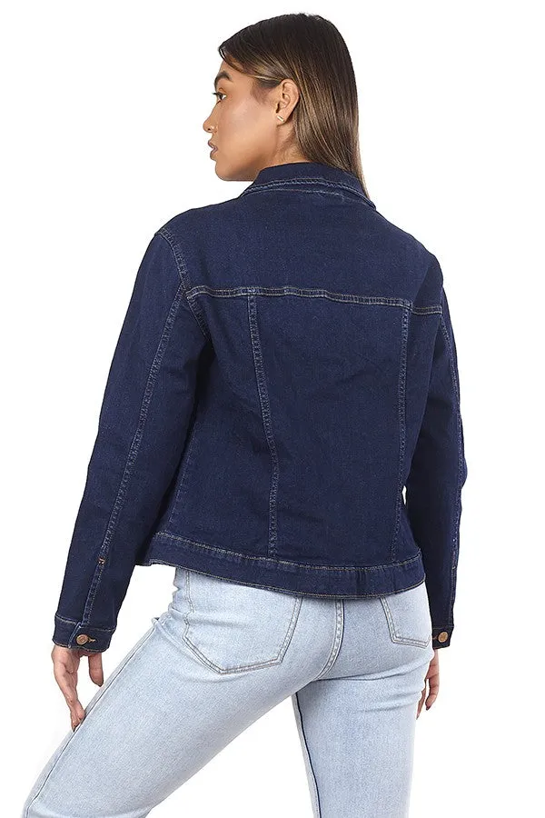 WESTERN STYLE DARK BLUE WASH DENIM JACKET