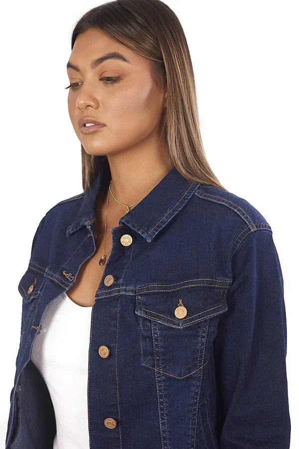 WESTERN STYLE DARK BLUE WASH DENIM JACKET