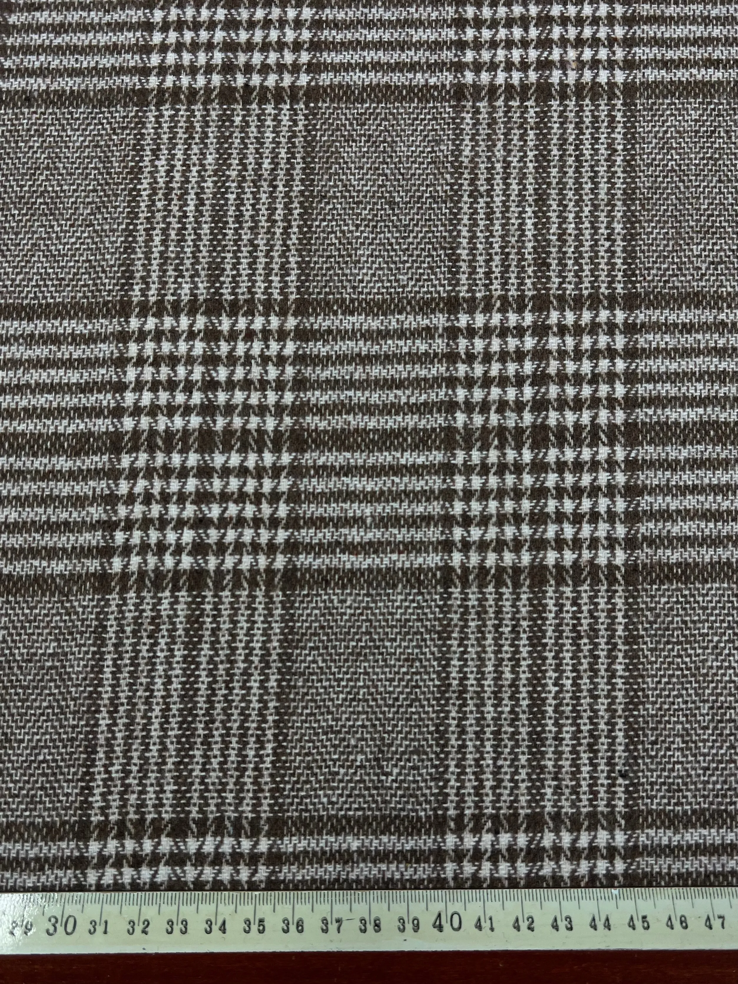 Wool Flannel - Brown and White Plaid - 150cm