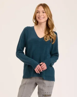 XCVI  Chunky Seams Sweater-Teal