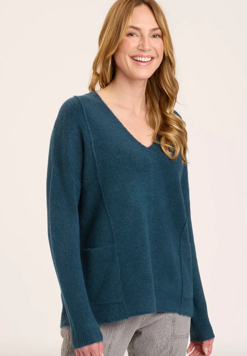 XCVI  Chunky Seams Sweater-Teal