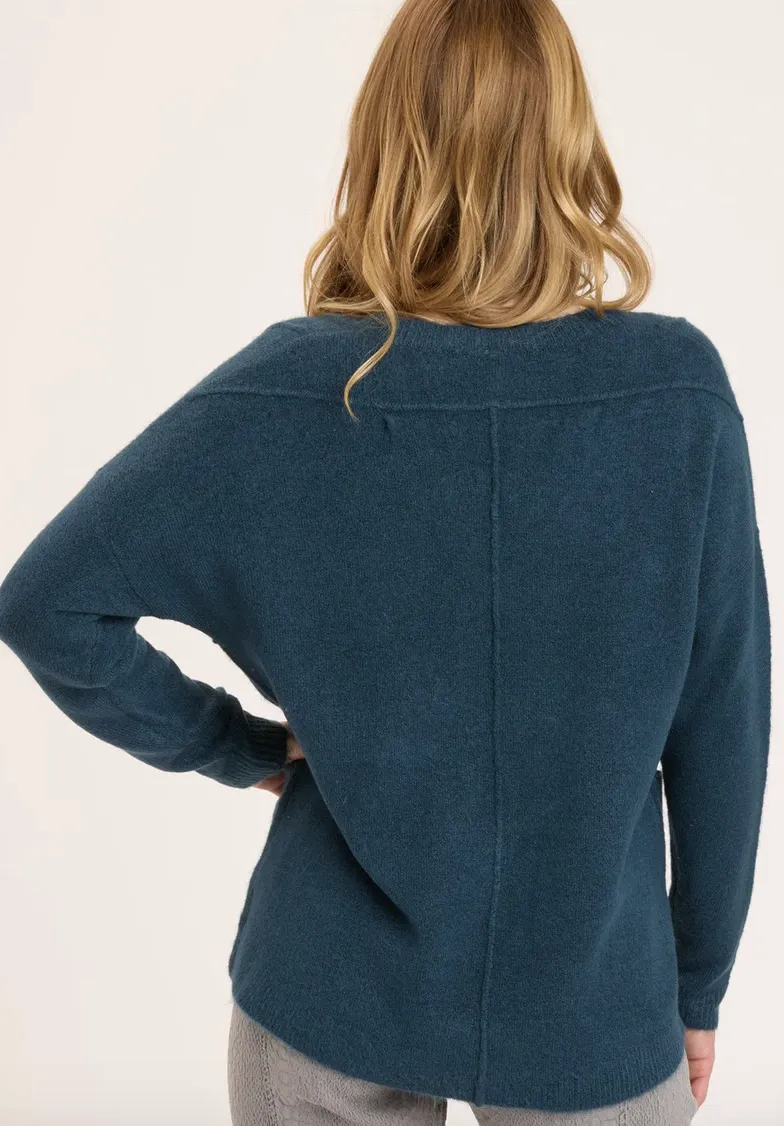 XCVI  Chunky Seams Sweater-Teal